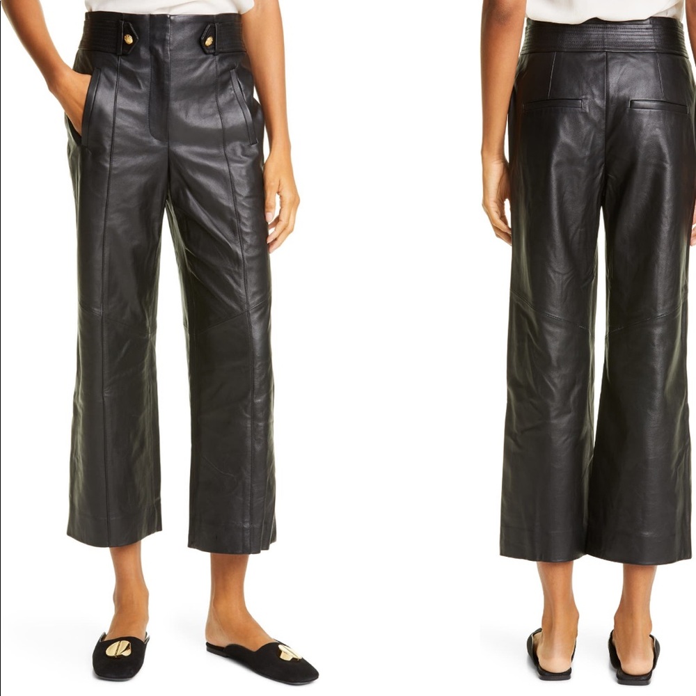 VERONICA BEARD Agee wide-leg leather pants-NWT-6